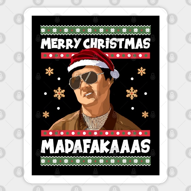 Merry Christmas Madafakaaas Sticker by Three Meat Curry